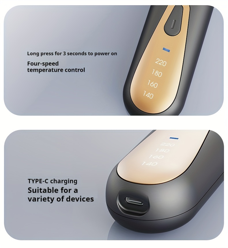 portable hair straightener brush rechargeable 4 temperatures control handheld straightening comb wireless styling tool gifts for women mothers day gift details 3