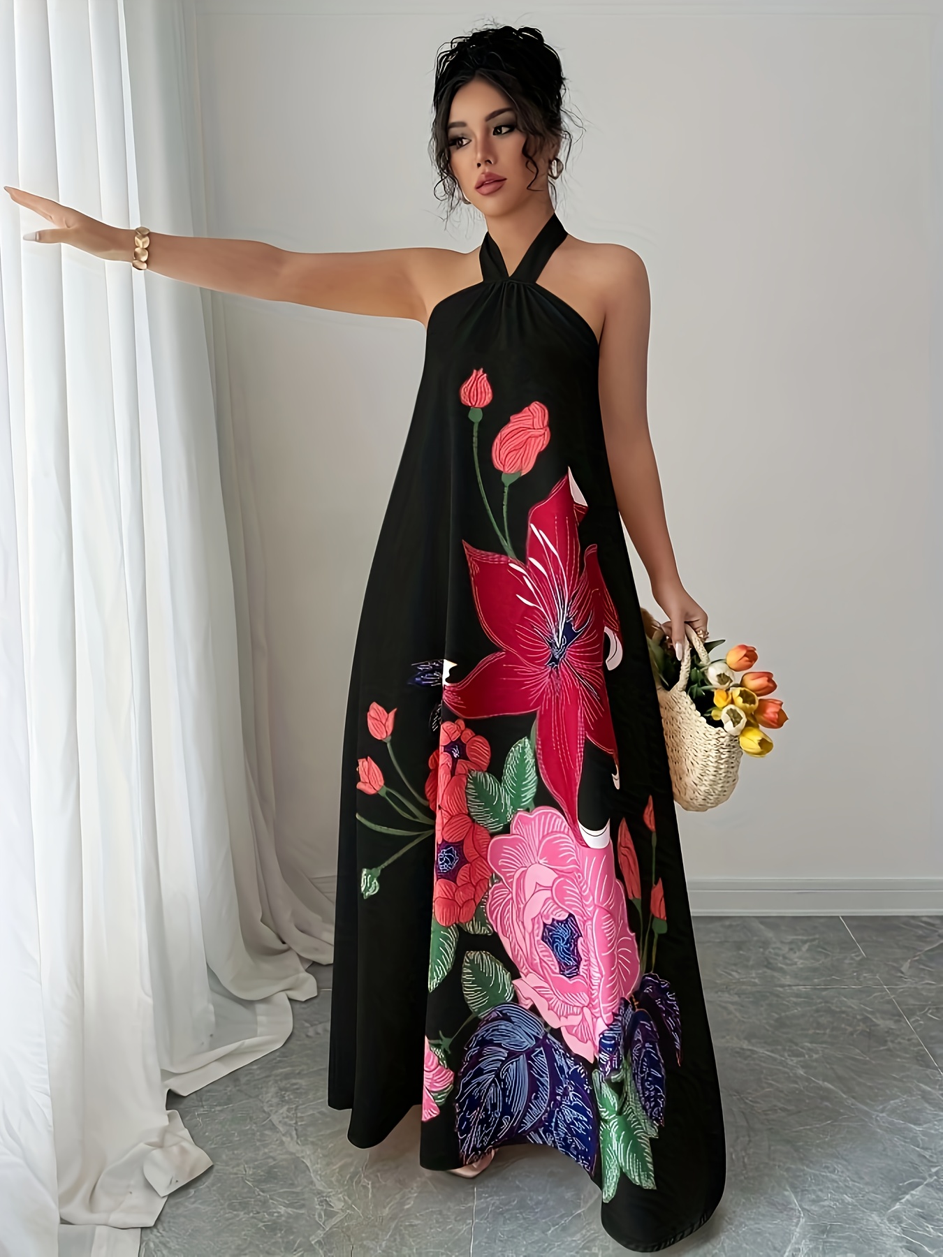 chinese dress ladies Plus Size A-Line Diamond Pattern Soft Knit Maxi Dress