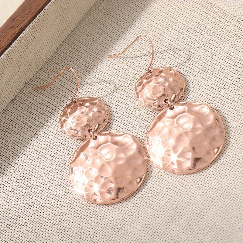 TEMU Contemporary Copper Earrings, Textured Copper Earrings, Copper Accessories, Oversized Earrings