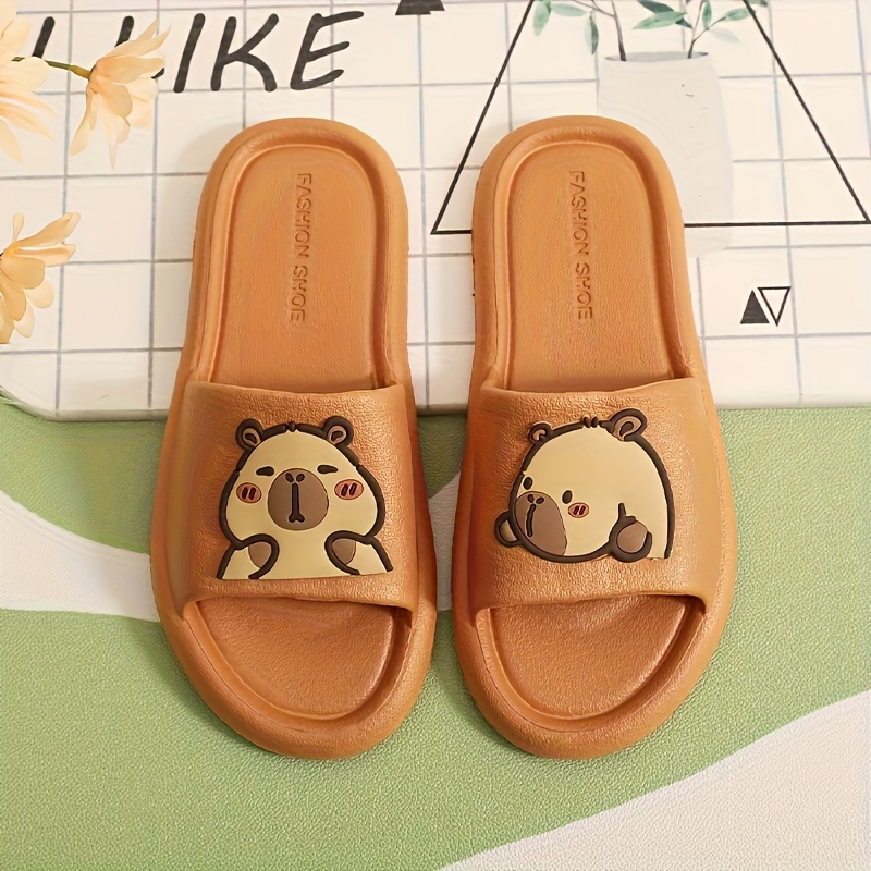 Zapatillas de Hipopótamo para Mujer Adorables Zapatos de Ducha con Diseño  de Nutria, Chanclas Abiertas Calzado Interior para el Hogar, Us