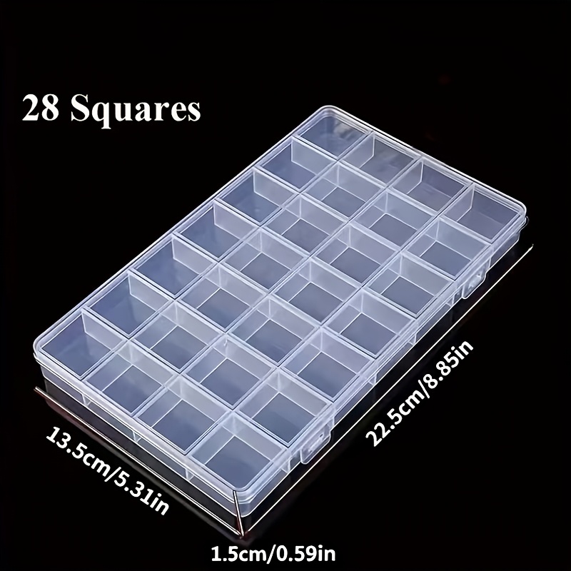 TEMU Scatola portaoggetti in plastica a 28 scomparti con , stile moderno - Organizzatore multisezione durevole, per gioielli, ferramenta, forniture
