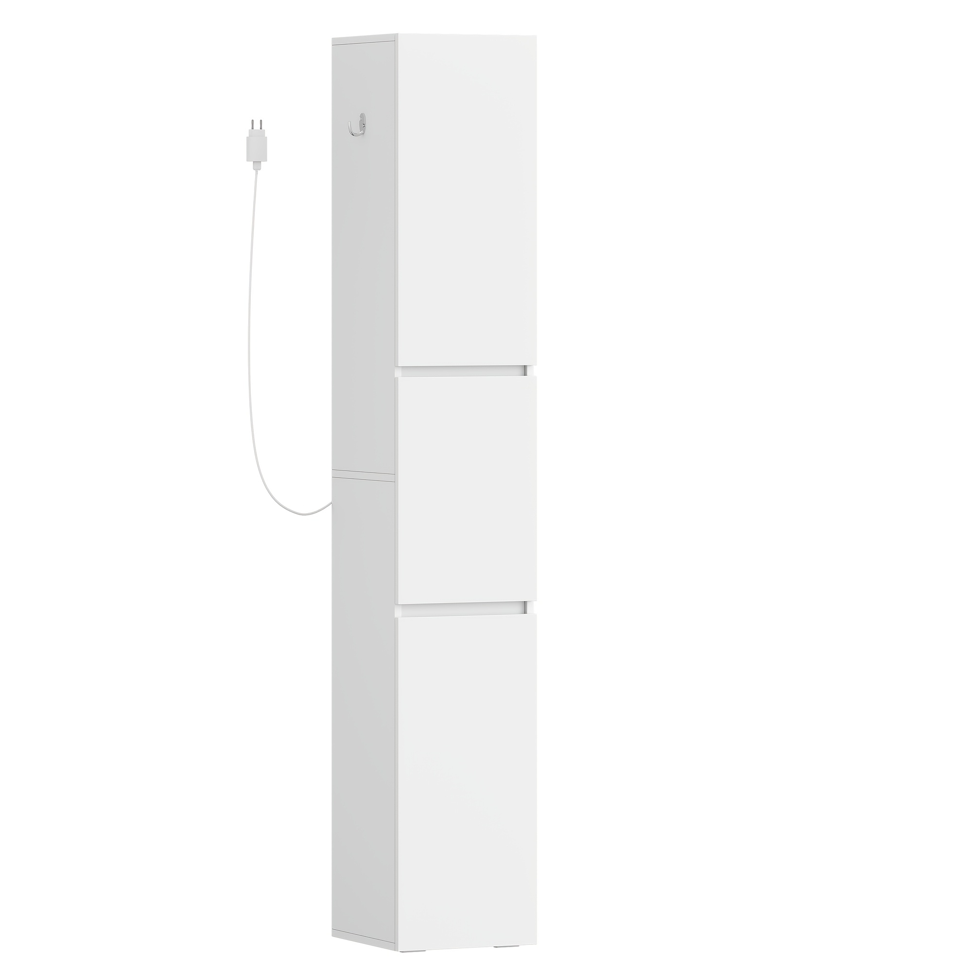 TEMU Mobiletto da bagno da 180 cm | Arredamento bagno con mobiletto contenitore, ripiani regolabili, 3 ante, piedini antiscivolo, per piccoli spazi