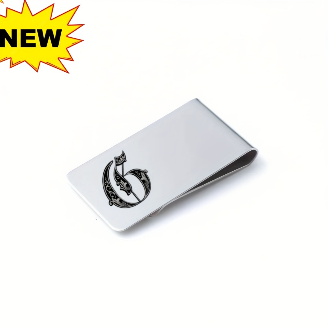 TEMU Custom Initials Men Money Clip Personalized Solid Wallet Money Clip Wallet Initials Boyfriend Son Husband Grandpa Money Clip Men's Initials Gift