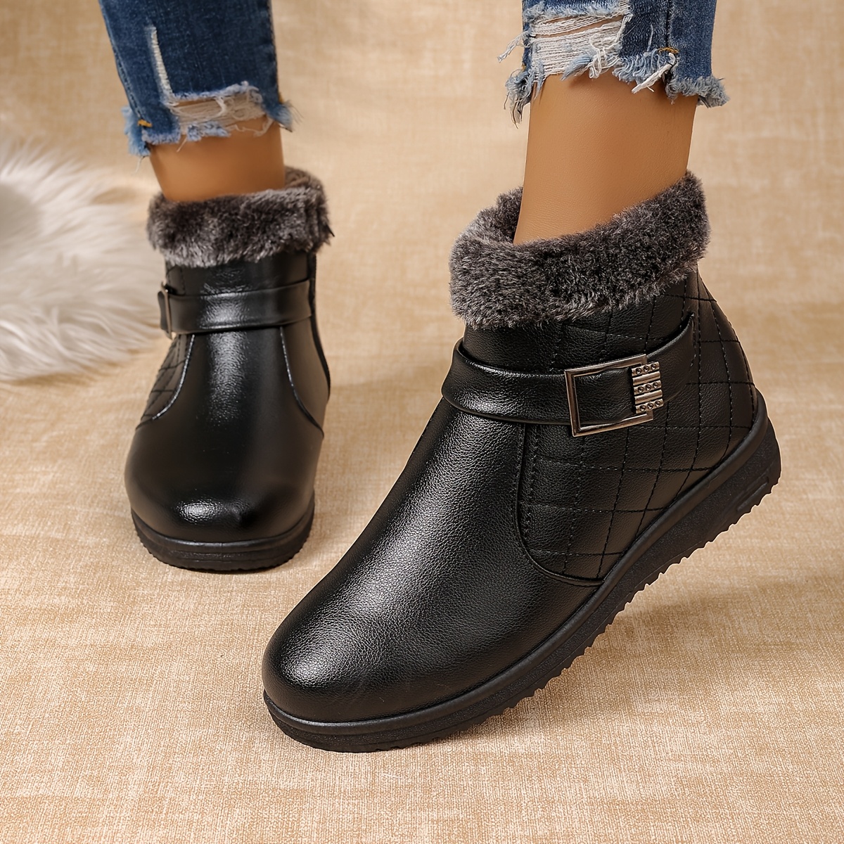Ultra-Warm Winter Boots with Thick Sole for Outdoor Hiking