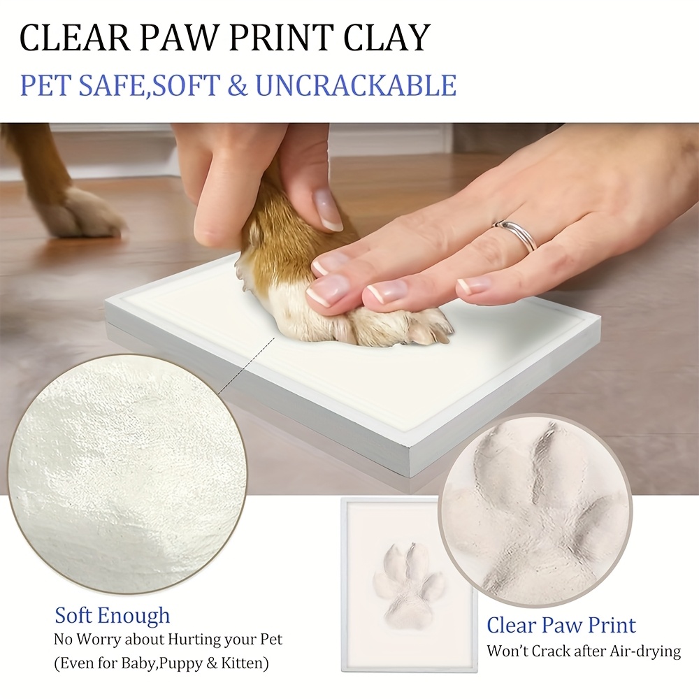 2-Fold Irregular White Pet Paw Print Photo Frame, First Memory Frame, Keeping Pets Forever in Memory, Suitable for Home Decoration And Personalized Gifts
