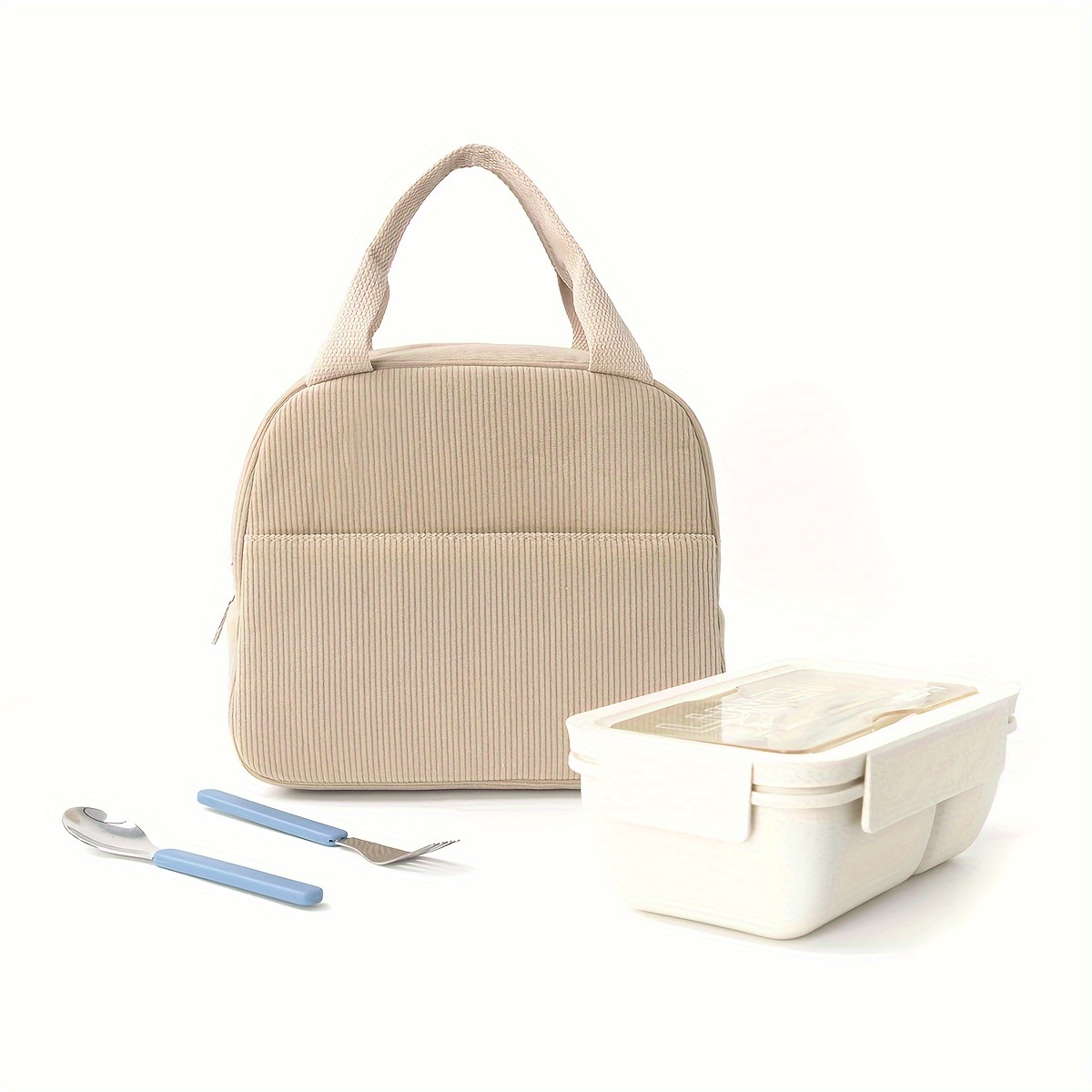 

Sacoche à lunch en velours isolé, sac à lunch thermique réutilisable étanche, transporteur de nourriture portable pour -, école, bureau - Fermeture éclair, bretelle d'épaule fixe, lavable à