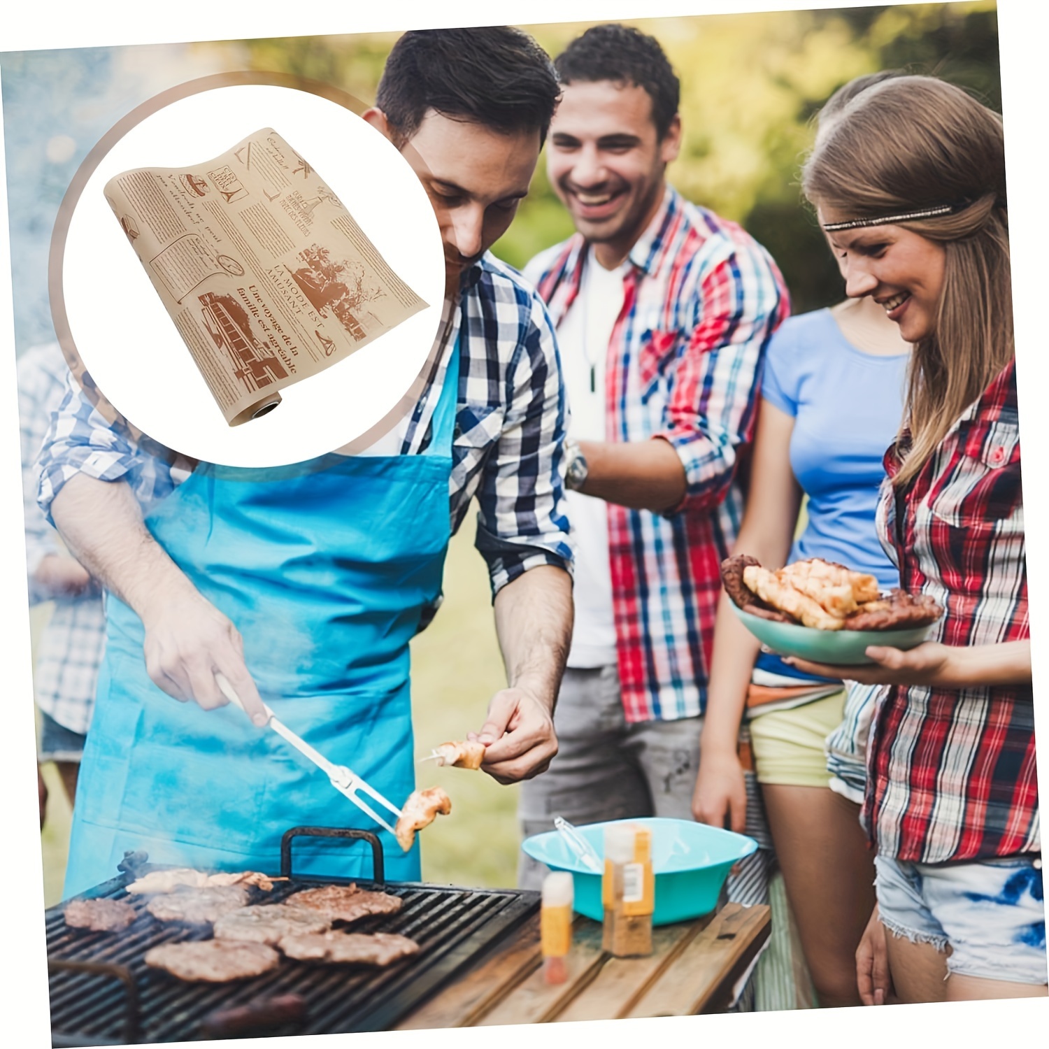 vintage newspaper print parchment paper roll disposable non stick heat resistant greaseproof baking sheets for air fryers cooking kitchen essentials air fryer liners Product details 4