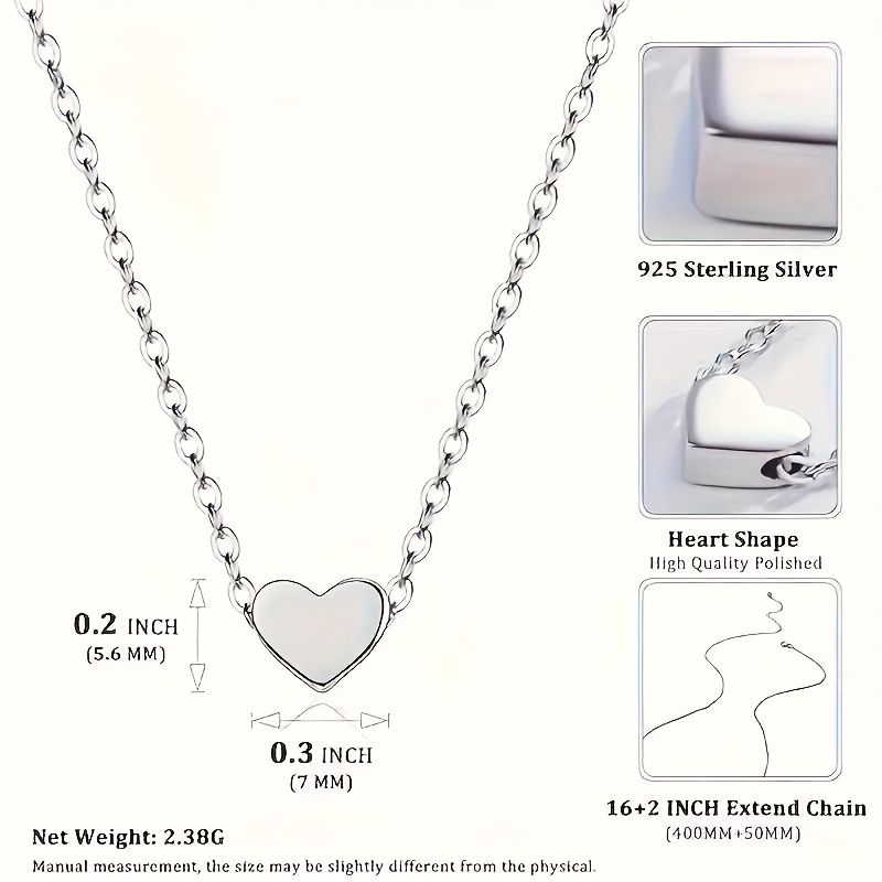 TEMU 925 Silver Minimalist Pendant Necklace, Exquisite And High-end, Elegant And , Anniversary, Birthday Gift , Halloween Fantasy Gift, Christmas