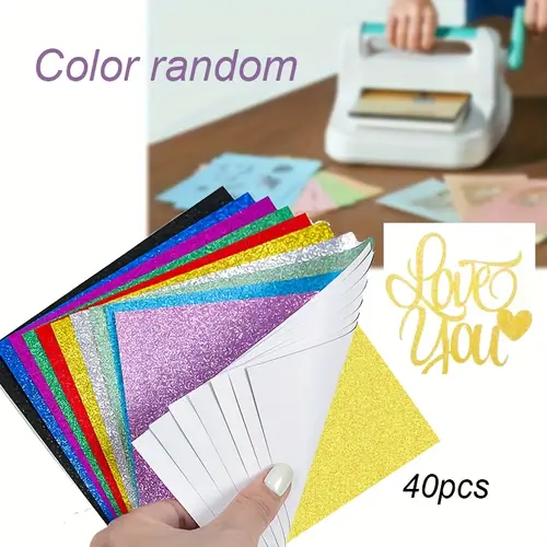 supplies luxurious glitter card paper 40 sheets 10 bright colors high quality glitter paper suitable for card making handicrafts and diy projects 5 91 inch square thickness 250g suitable for die cutting and embossing machines