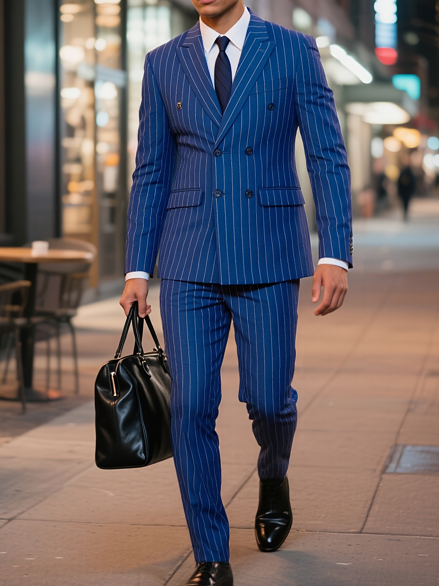 Herren 3-teiliger Anzug Nadelstreifen - Slim Fit Blazer Weste Hose