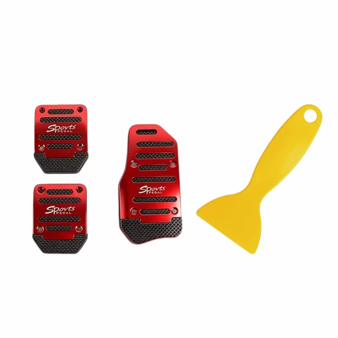 TEMU 4pcs Set: 3 Non-slip Pedals   1 Scraper. Manual/automatic Transmission Non-slip Car Pedal Set - Ergonomically Designed, Durable And Lightweight.