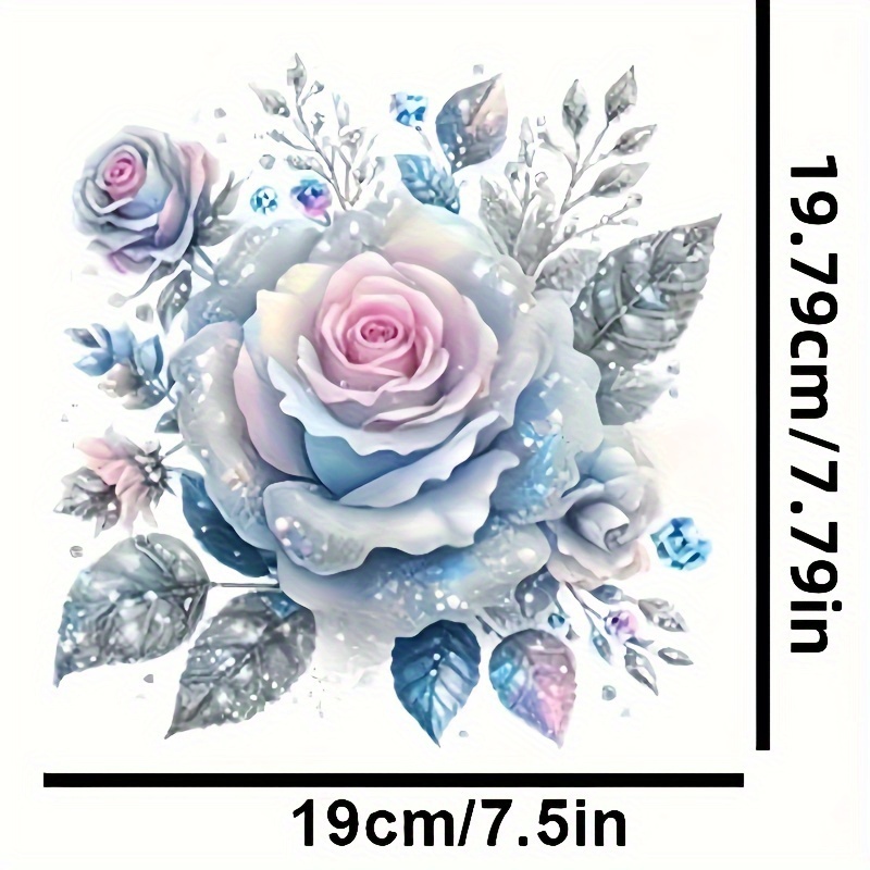 Shiny Rose-heat Transfer Patch, Ironing Washable Patch, Suitable For T-shirts, Jeans, Sweaters, Handbags, Pillows