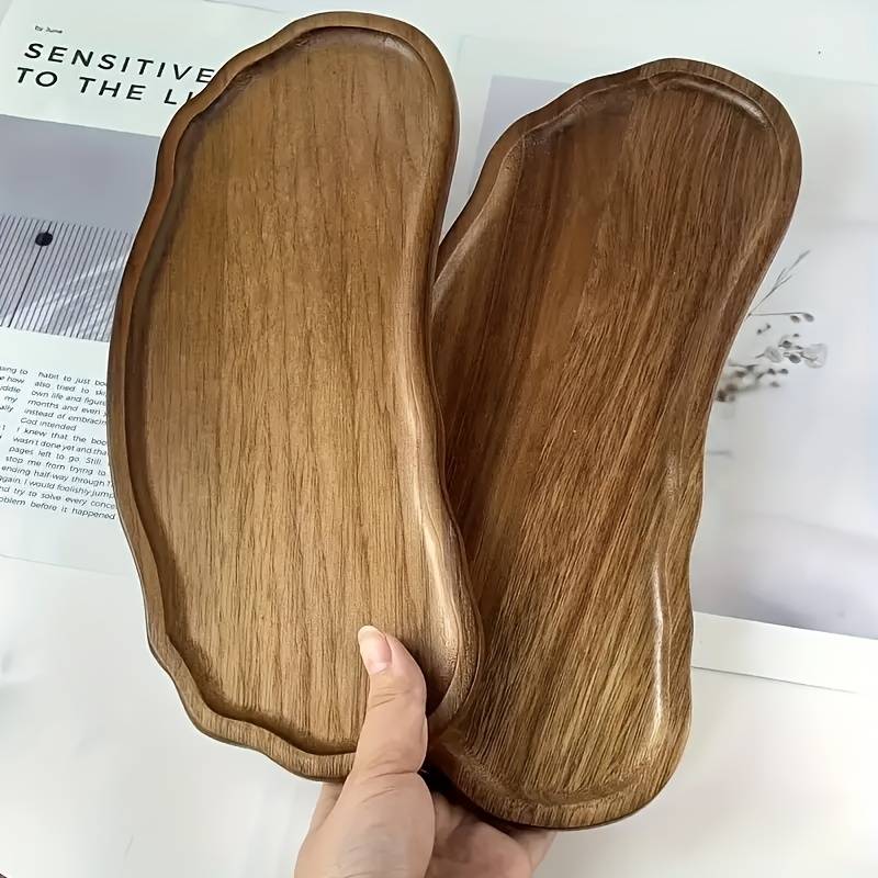 Plateau En Bois Ovale Irrégulier - 30x15 Cm - Pour Fromage, Fruits, Apéro - Décoration Cuisine