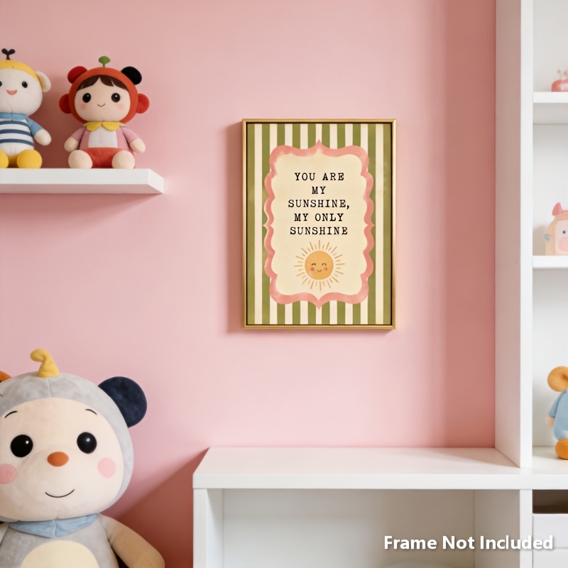Unframed Retro Nursery Wall Art Poster, You Are My Sunshine