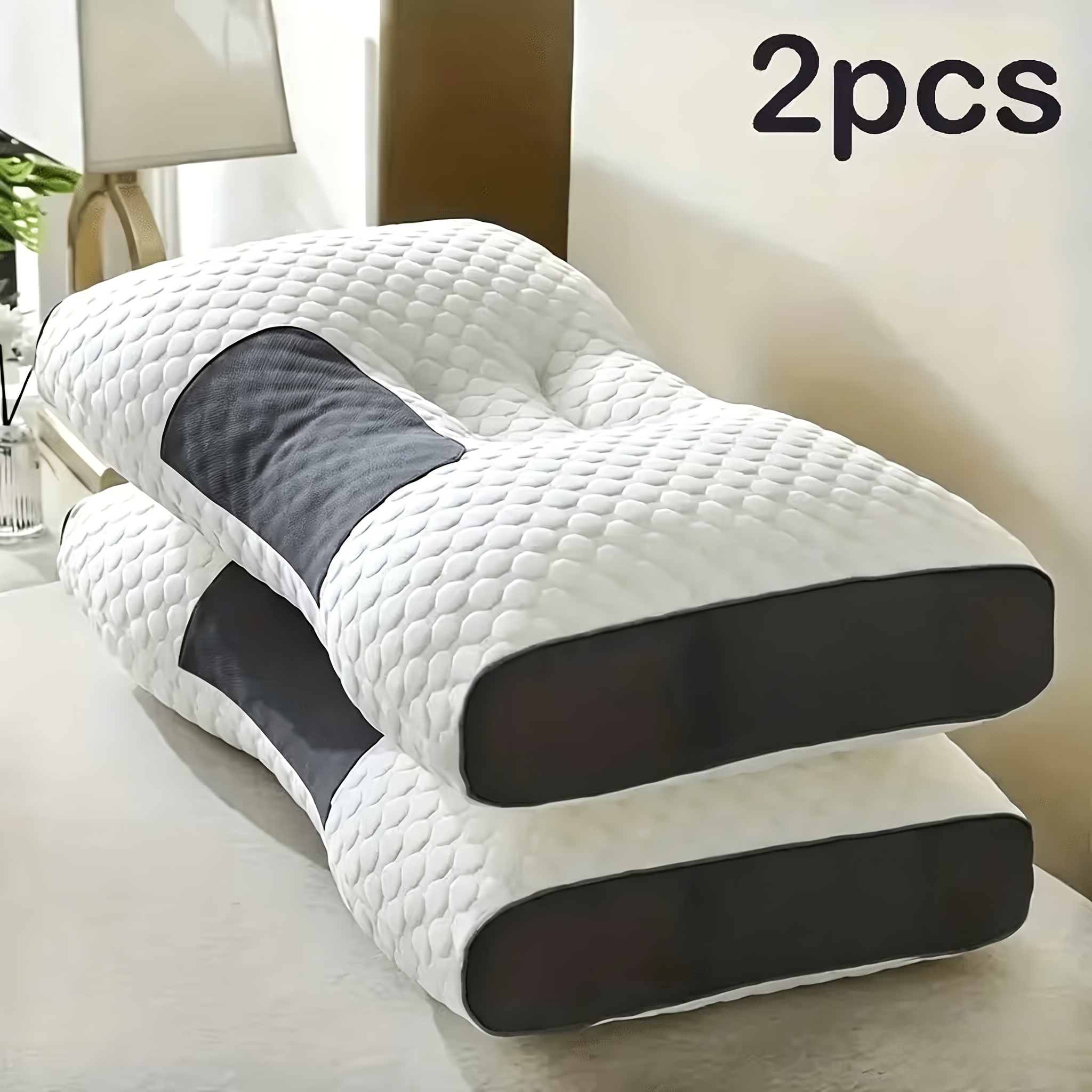 pack of 2 1pc neck pillow removable washable with high quality pillow core soft comfortable pillows for neck and shoulder pillow for sleeping ergonomic contour pillows pillow for sofa   room and home use soft modern neck pillow