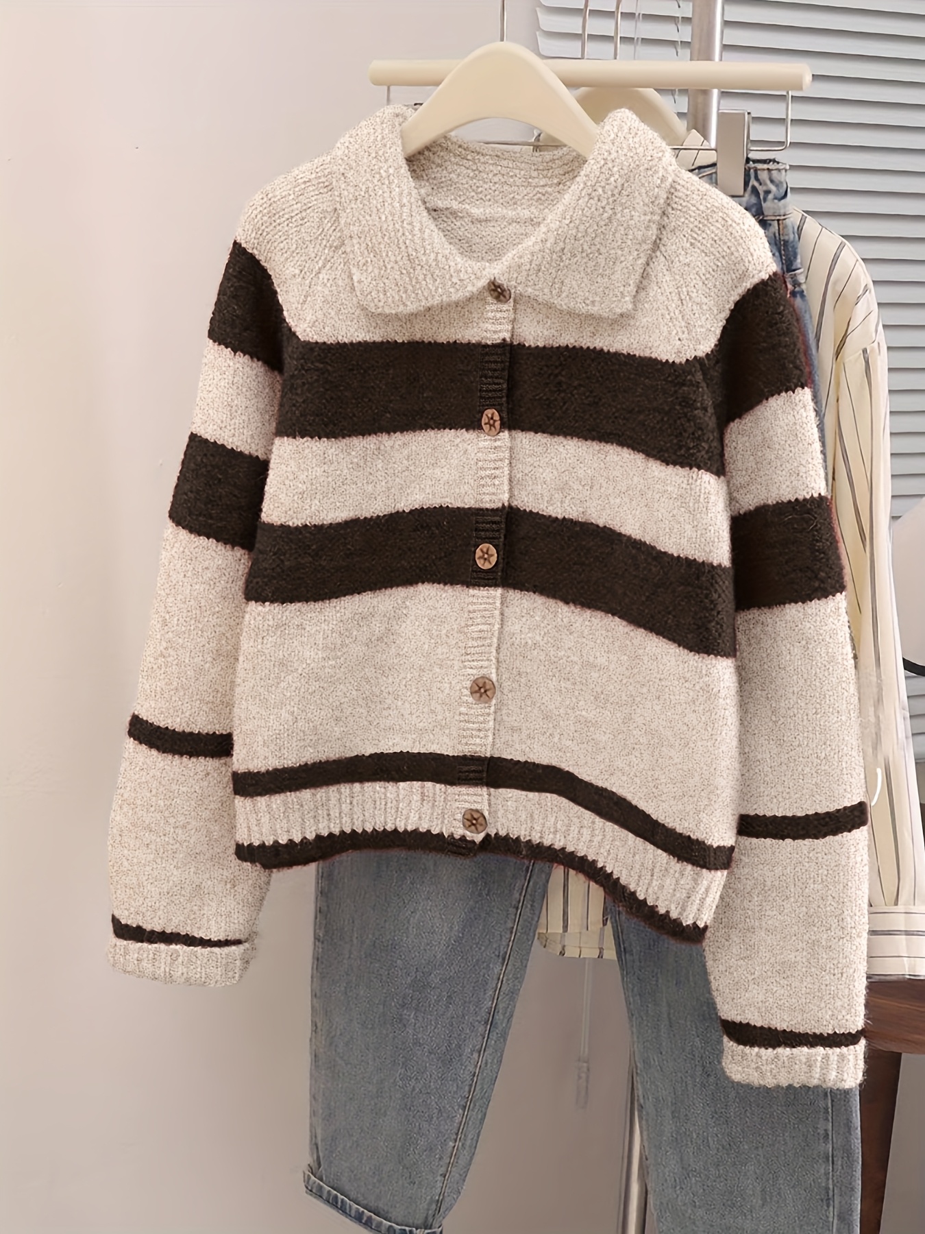 ny höst vinter valentin färgblock randig - Temu Sweden