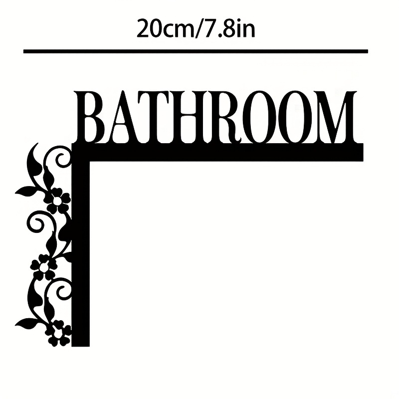 TEMU 1pc Classic Iron Wall-mounted Bathroom Door Sign, , With Door Mount, For Home Interior Decoration, Bathroom Decoration