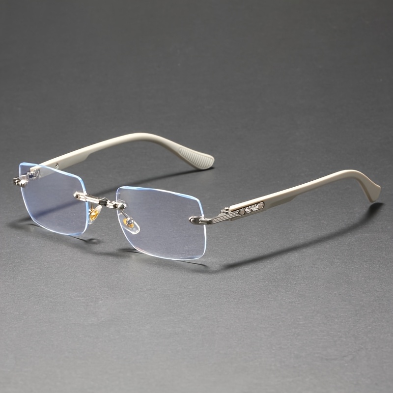 Image of New Frameless Fashion Glasses, Y2k Design, Unisex - Business Fashion Glasses, Classic Trendy Plain Glasses