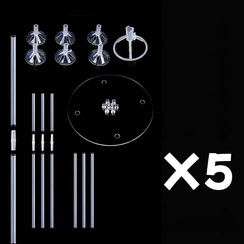 5pcs Balloon Stand Set, Featuring A Sturdy Base Design, Suitable For Occasions Such As Christmas, Halloween, New Year, Graduations, Birthdays, Weddings, And Parties. Reused As A Table Centerpiece