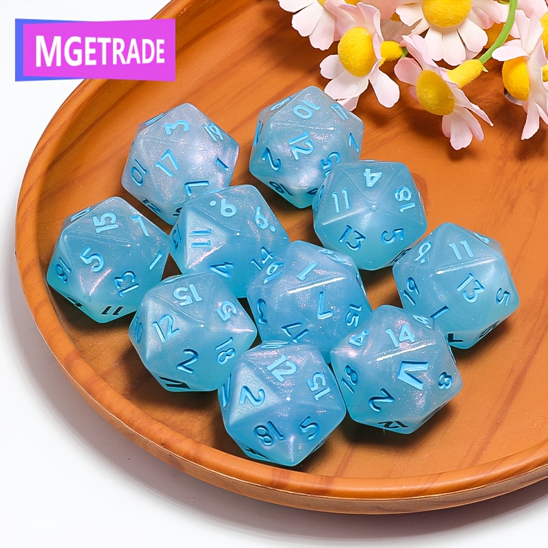 E-shop MGETRADE 10-teiliges D20 Würfelset in Blau – für Rollenspiele Familienspiele, Ideales Geschenk für Feiertage wie Thanksgiving Weihnachten,