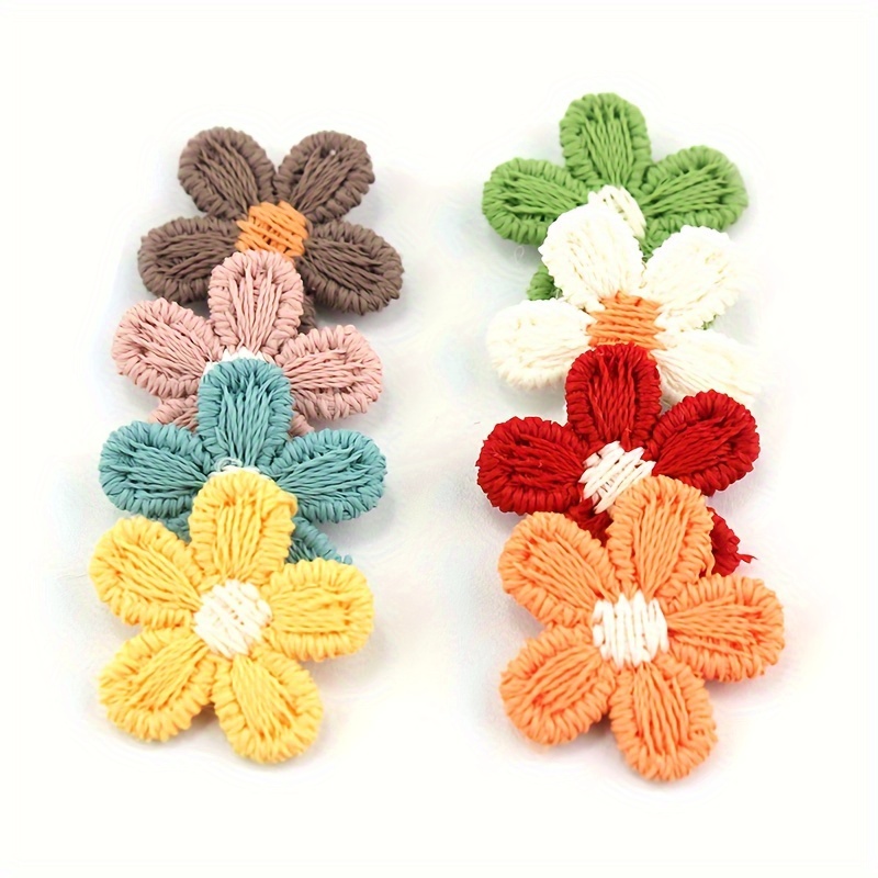 

80pcs Cute Knit Five- Flower Appliques, 1.5cm - Diy Hair Clips, Headwear & Craft Decorations