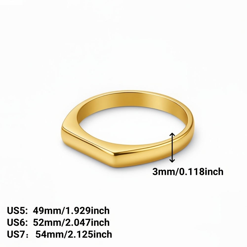 Couple's Geometric Square Two-Tone Minimalist Ring