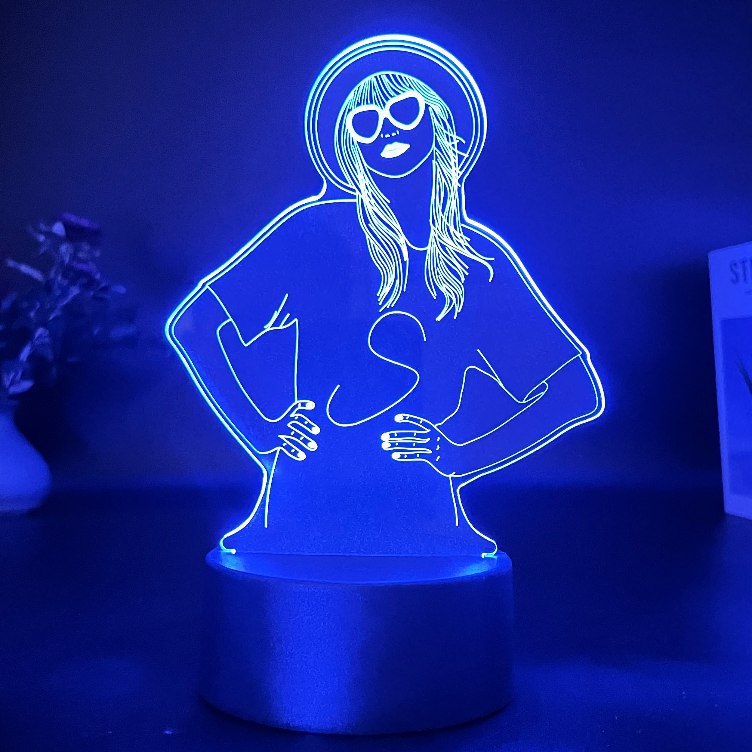 

Personalized 3d Led Night Light: Modern, Creative Desktop, Bedroom, Room Decoration Atmosphere Light - Touch Control, Usb Powered, No Battery, No Laser