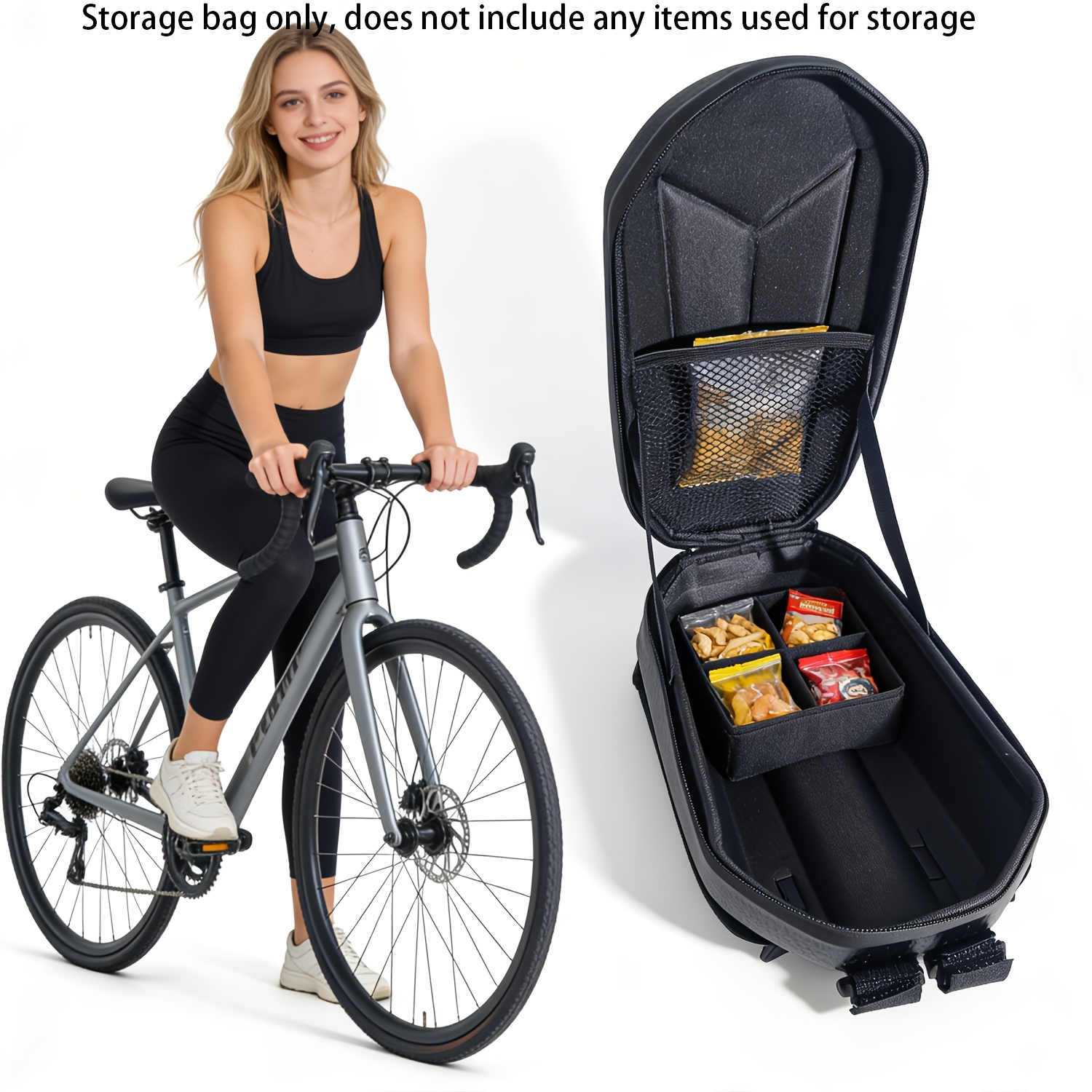 Image of Bag For Electric Scooters, Made Of Eva Hard Shell, Designed To Hang On Bicycle Handlebars, Suitable For Storage, And Compatible With Electric Bikes, Bicycles, And Motorcycles
