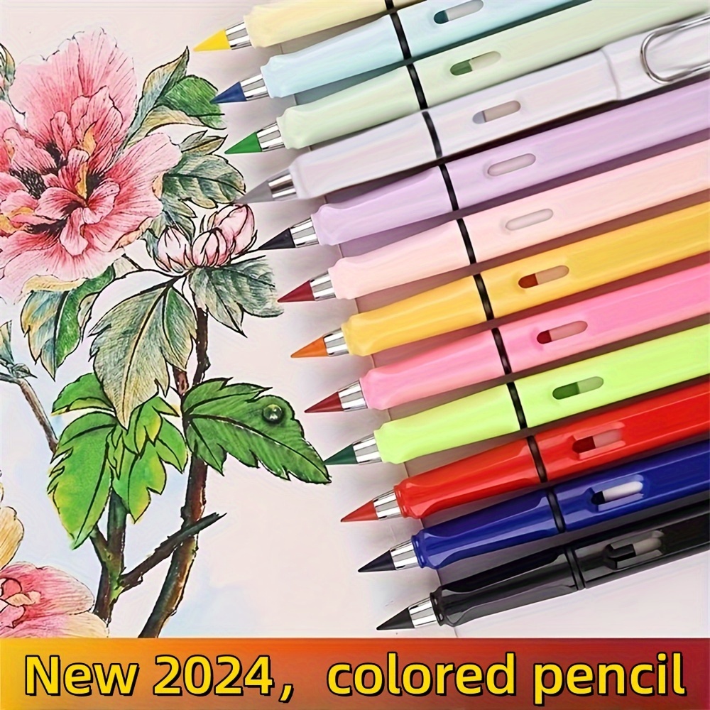 

60pcs/set, 12 Pencil With Erase - Long Infinity Pencil, Sharpen Inkless Pencil For , Drawing, School Supplies Eternal Pencil