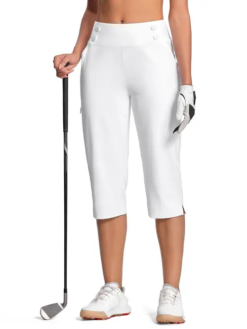 18 dressy capri pants for women high waist stretch womens golf capris pants for summer with pockets work casual