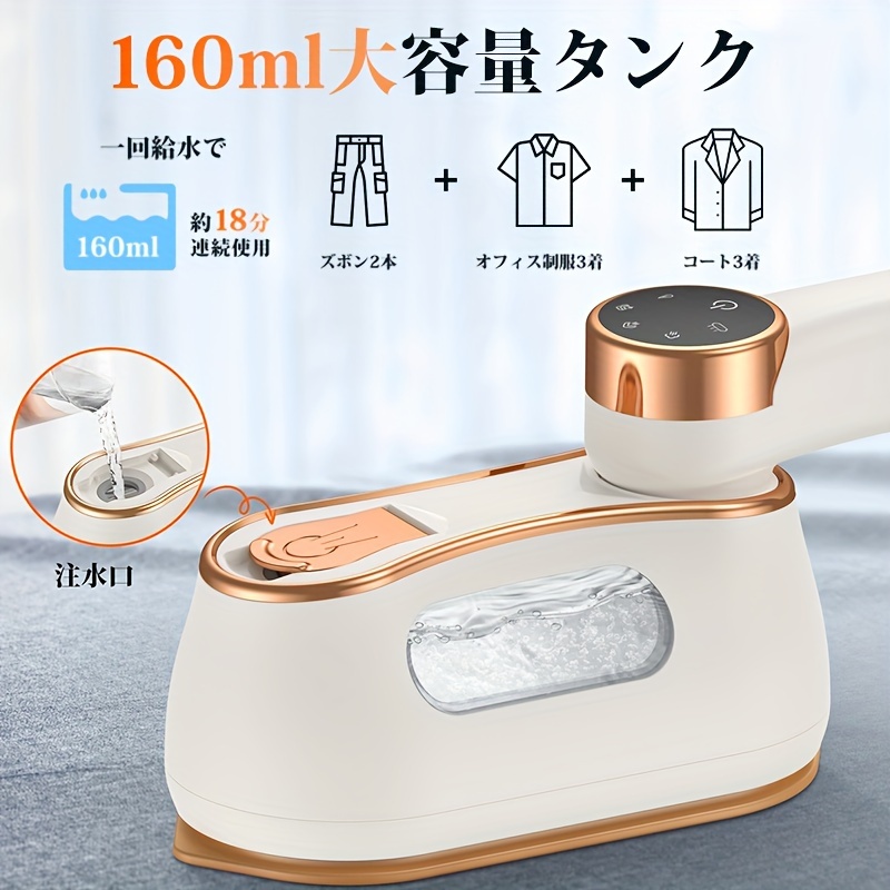 TEMU Portable Iron With Steam Iron, , Wrinkle Remover, Quick 10-second Heat-up, Foldable Design, 150Â°c , 3-level Steam Adjustment, 180Â° Rotating