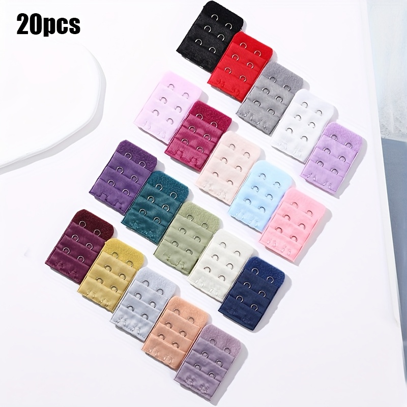 E-shop 8/12/20 Stück BH-Verschlussextender – Verstellbare 2-Reihen-Haken & Ösen-Rückenverschluss-Verlängerungen, 100% Polyester Elegante