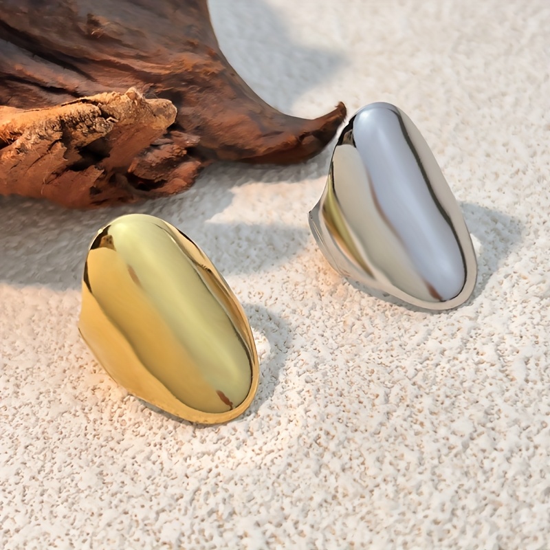 Fashionable Stainless Steel Arc-Shaped Open Ring for Teenagers