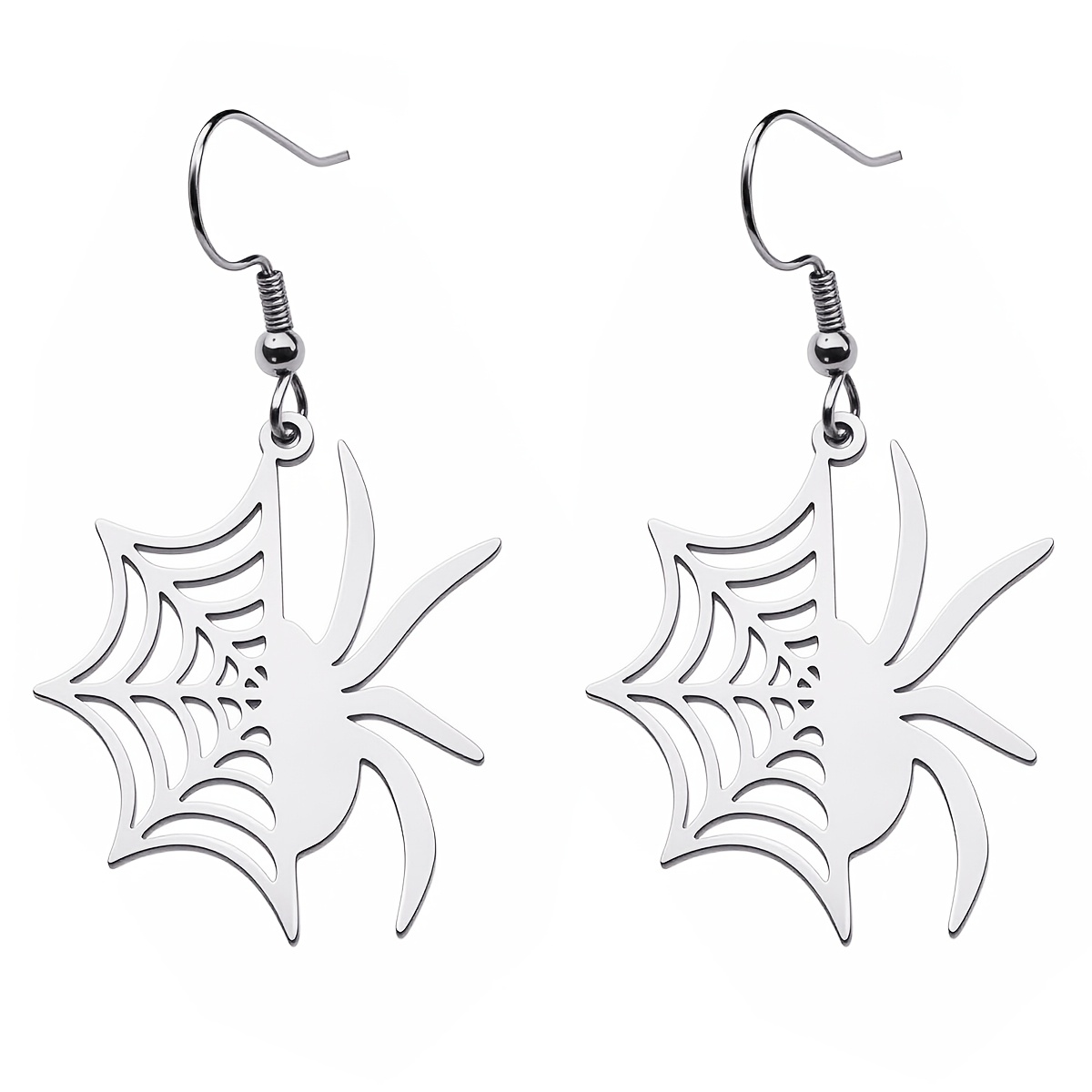 Women's Spider Web Drop Earrings, Gothic Retro Design