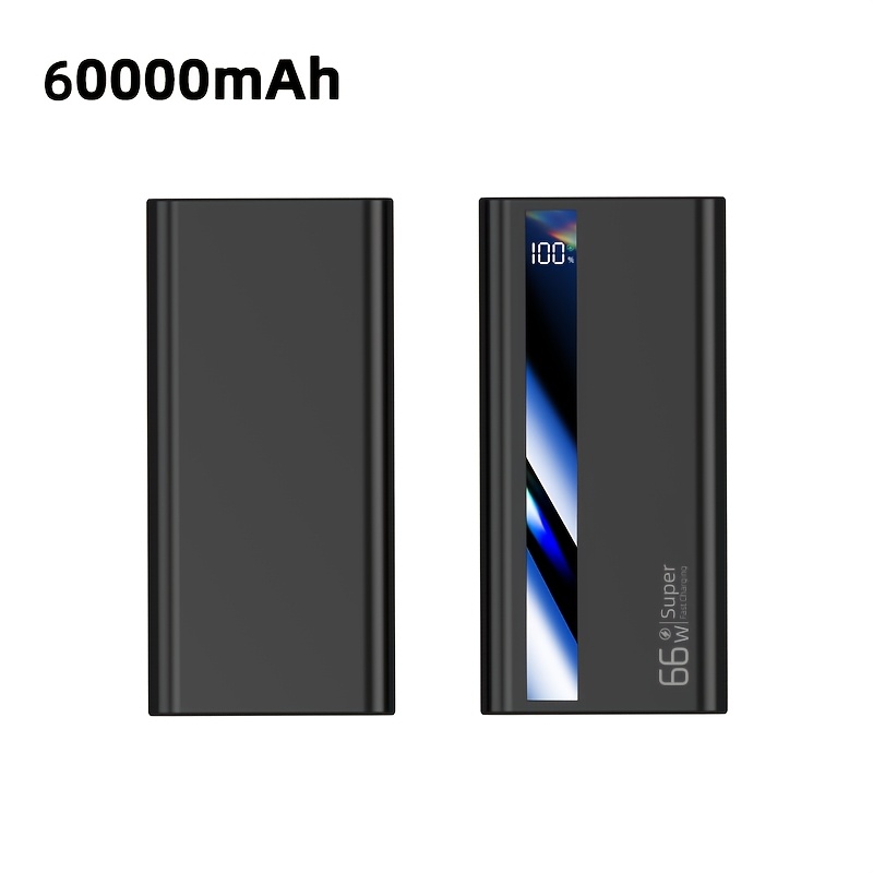 Image of 60000mah Power Bank, 66w Charging, Display, Can Charge Multiple Devices Simultaneously, Suitable For Iphone, Devices, Safe Lithium Polymer Battery, Fast Delivery