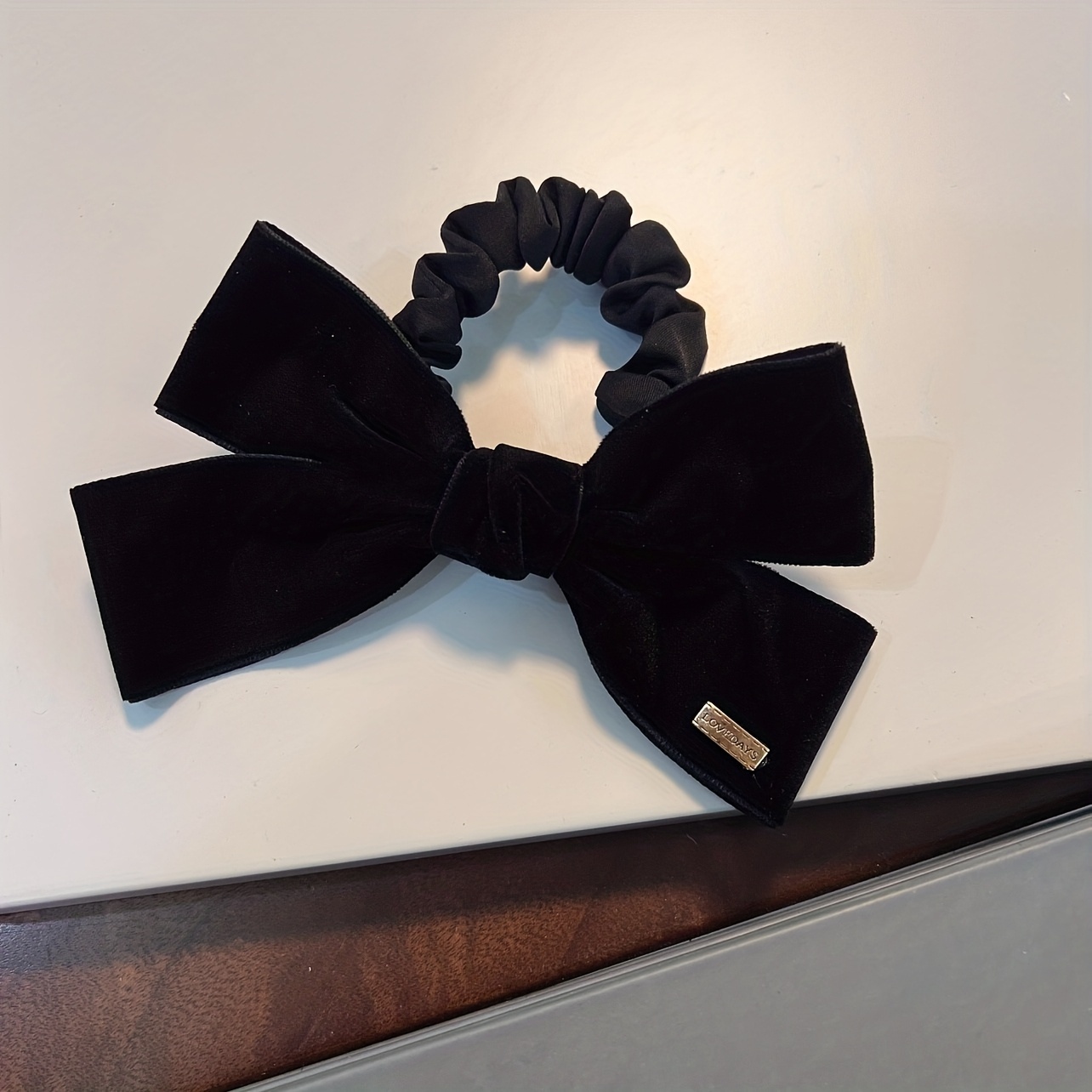 TEMU Zwarte Velvet Haar Elastiek Franse Retro Strik Haarband Herfst En Winter Nieuwe Ins Stijl Elastisch Stabiel Geschikt voor Paardenstaart Styling