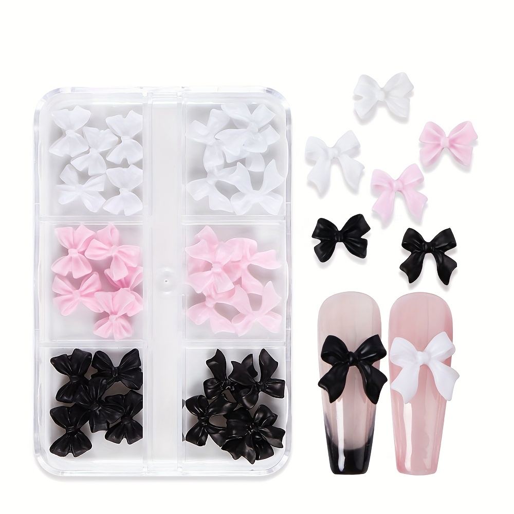30pcs Colorful Bow Nail Charms Set for DIY Manicure