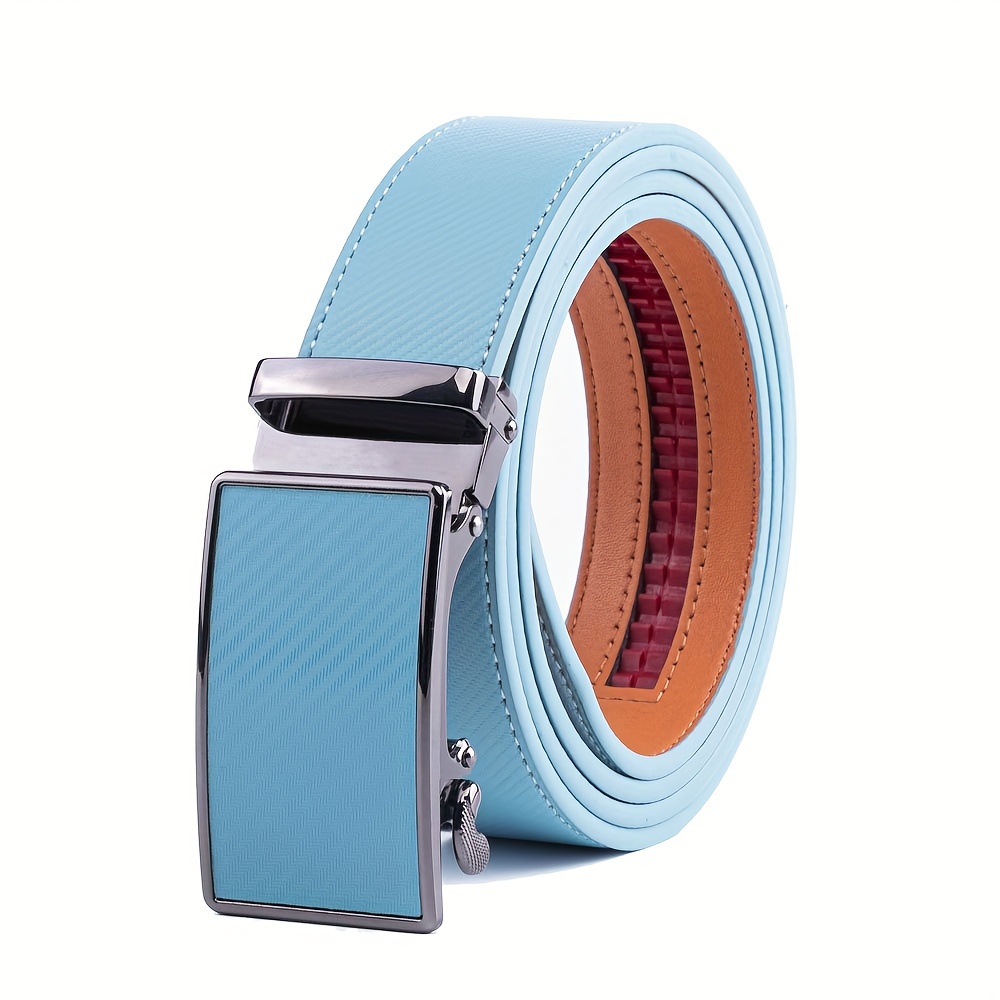 TEMU 1pc Genuine Leather Ratchet Belt For Men, Dress Belt For Men, Track Adjust Belt With Christmas, Birthday Gifts