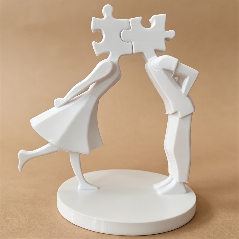 TEMU 1 stuks - Mini Puzzel Koppels Beeld Ornament, Elegante Huisdecoratie. Perfect Cadeau voor Pasen, Valentijnsdag, Moederdag, en andere feestdagen.
