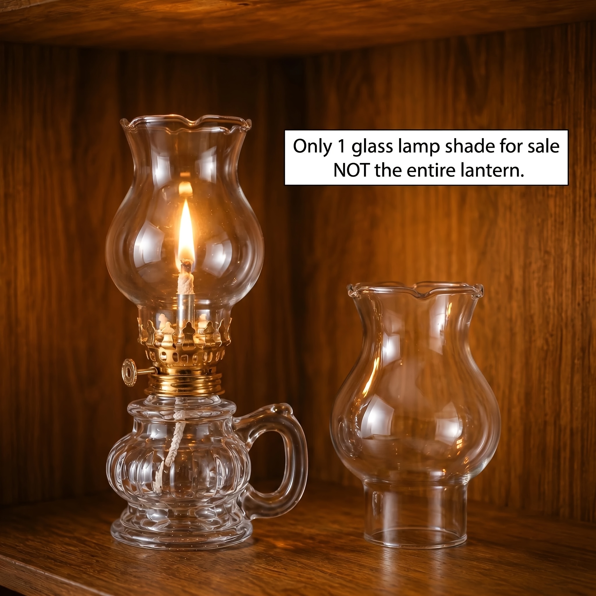 TEMU Paralume a in vetro per lampada a olio, di ricambio in vetro per a , paralume vintage in vetro per lampada a olio a cherosene, per lampada in