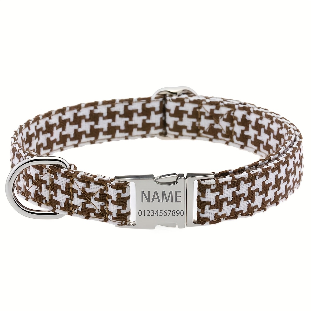 TEMU Custom Engraved Dog Collar, Adjustable Pet Collar Release , Personalized Nameplate Collar For Small Medium Large Dogs