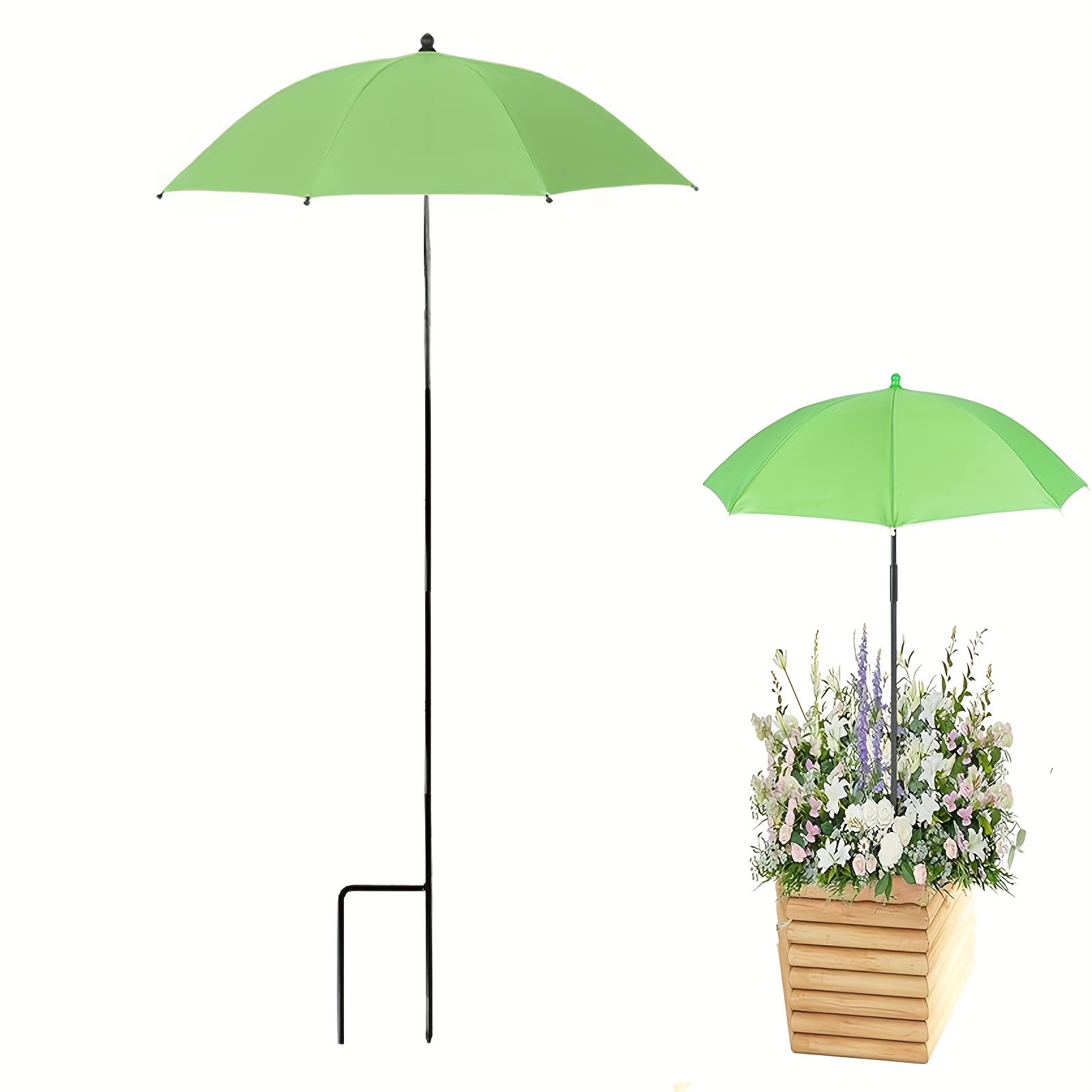 Image of Adjustable Outdoor Plant Shade Umbrella With 8-rib Canopy & Oxford Fabric - Umbrellas Suitable For Potted Plants, Gardens, Patios, - To Move & Adjust, For Greenery