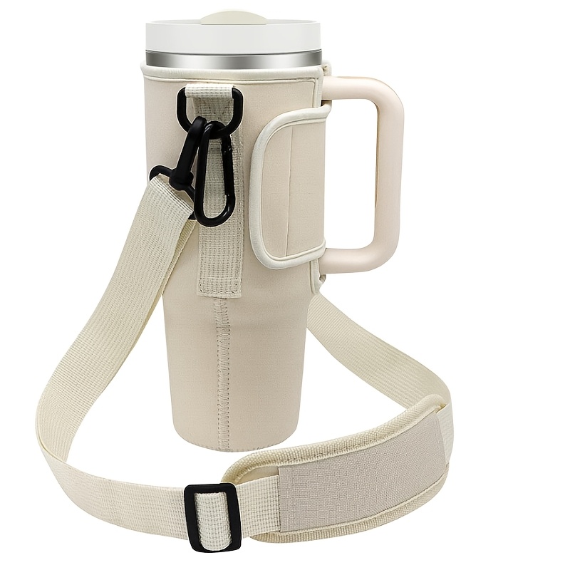 TEMU Carrier Bag For 40/30 Oz Tumblers, Featuring A Water Pouch With An Adjustable Shoulder Strap And Safety , Made Of Neoprene, Perfect For Hiking,