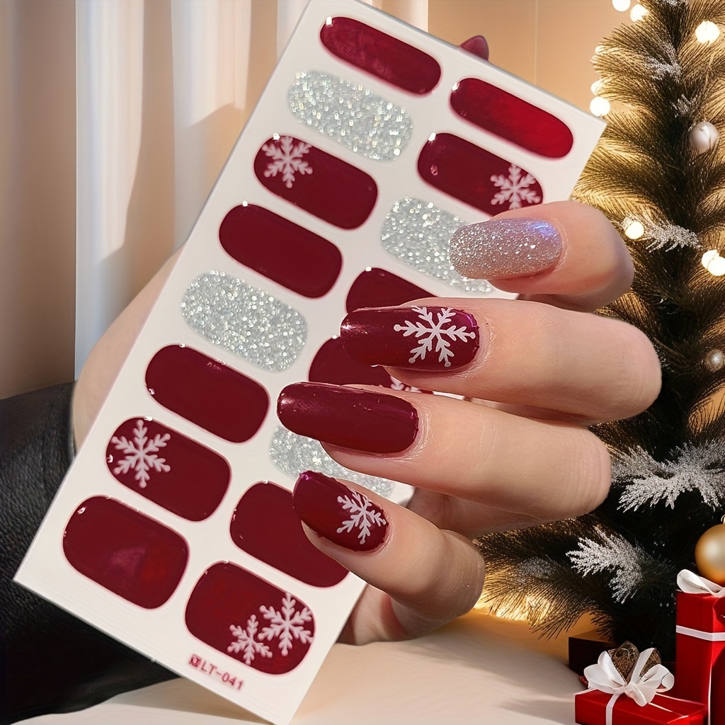 

Christmas & Snowman Gel - , -, Long- Manicure Decals For - And