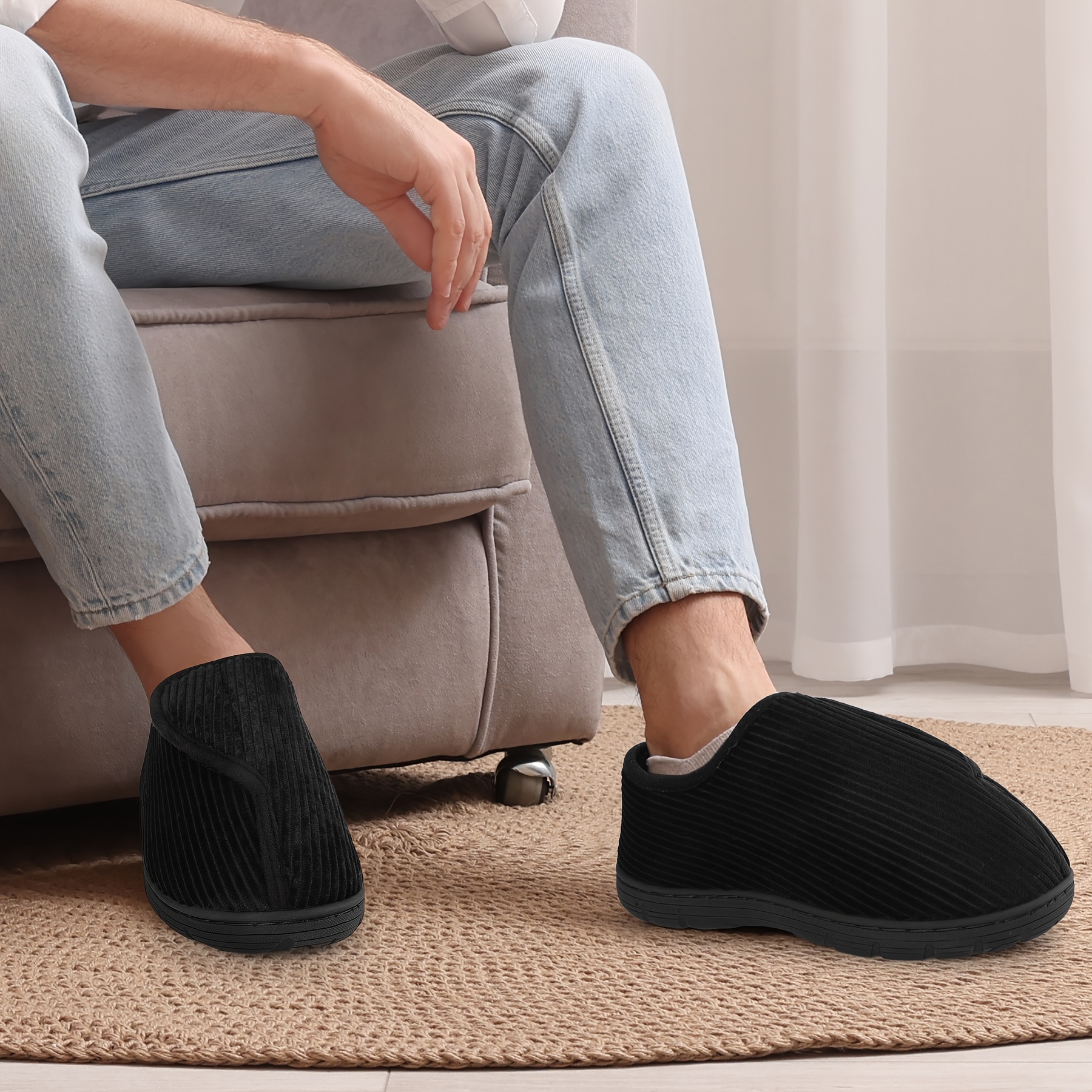 Slipper Socks Men's Bootie Slippers With Rubber Soles Slipper