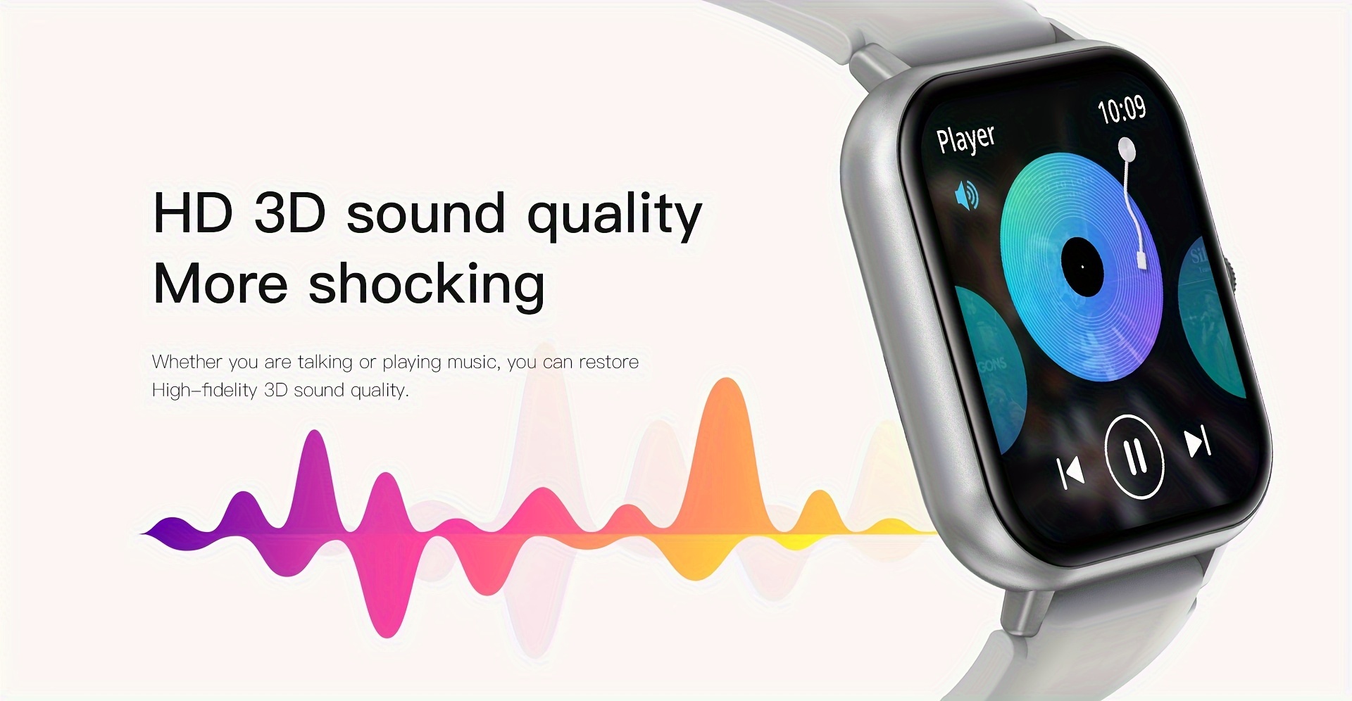 Smartwatch With 4.65cm Full Touch Screen, Text & Call Functions, 100+ Sports Modes, Pedometer, Calorie Counter, Compatible With Android & IOS
