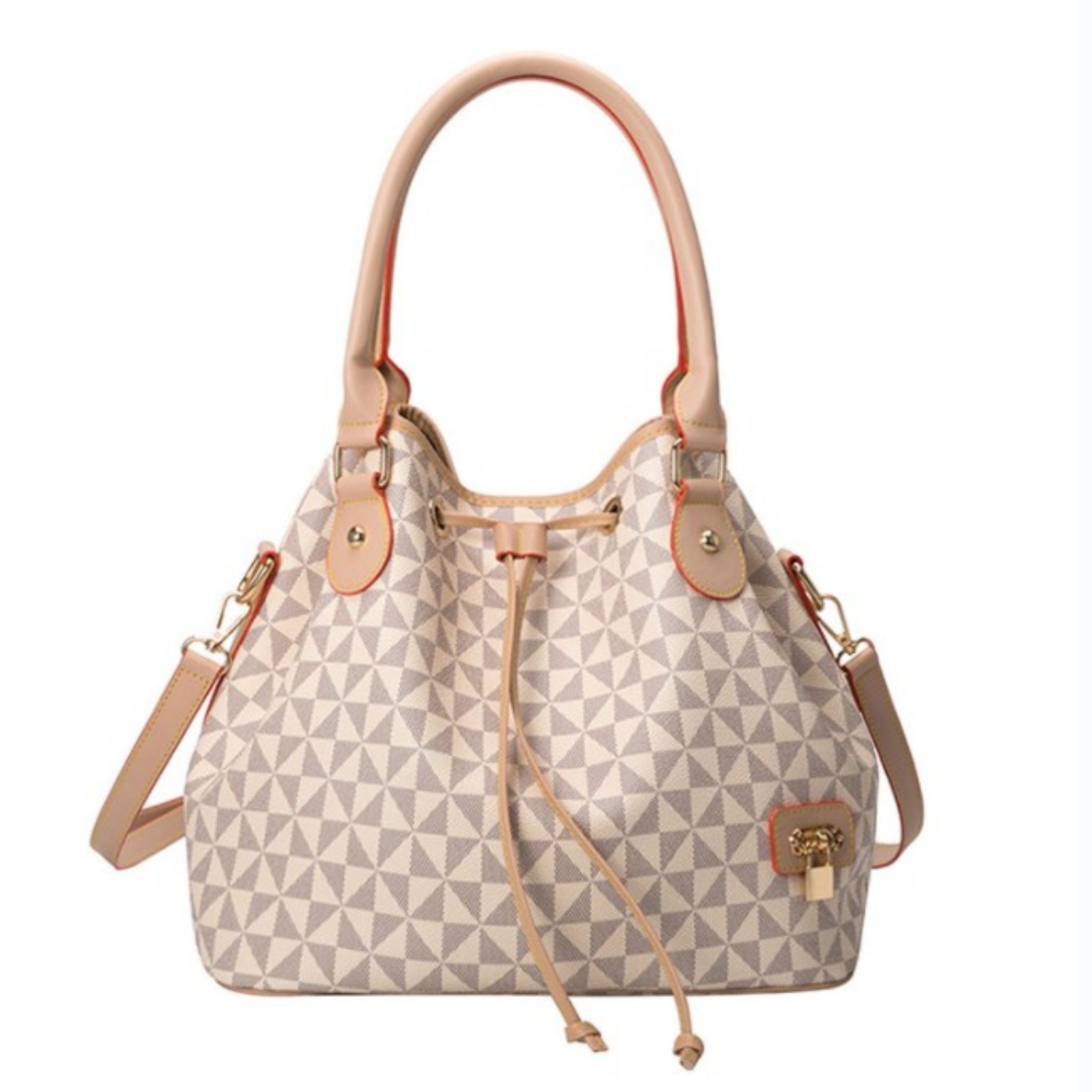 

Women's Chic Argyle Drawstring Handbag, Pattern Bucket Bag, Versatile Crossbody Bag & Purse