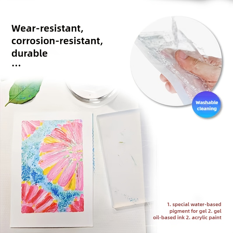 Plaque D'impression En Gel Réutilisable - 12,7x17,8 Cm Pour Scrapbooking, Cartes, Journaling