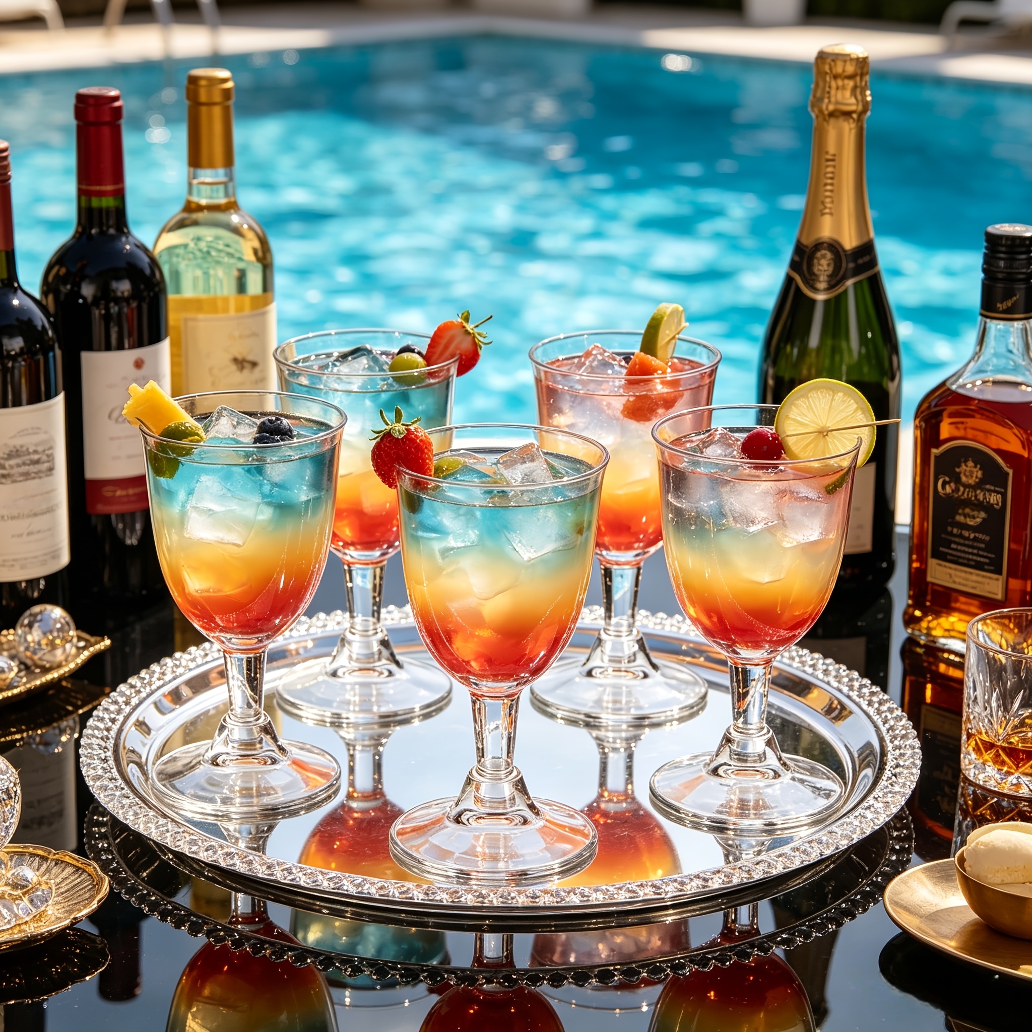 15pcs Creative Transparent * Flutes, Martini Glasses, Wine Glasses,  Stemware * Flutes, Cocktail Glasses, Suitable for * Picnics, Birthday  Parties, Easter, Pool Parties, and Wedding Supplies