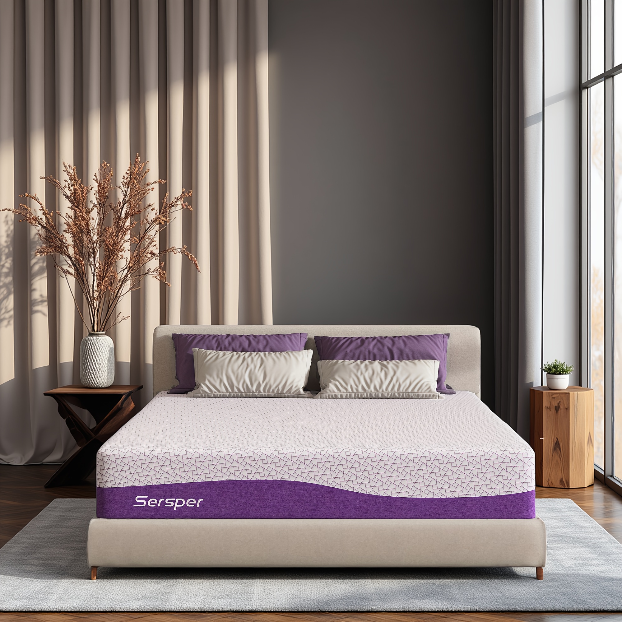 12 Inch Gel Infused Breathable Memory Foam Mattress, Adaptable to Adjustable Bed Frame